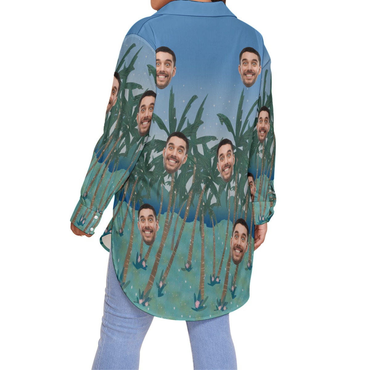 Custom Face Plus Size Hawaiian Shirt For Women
