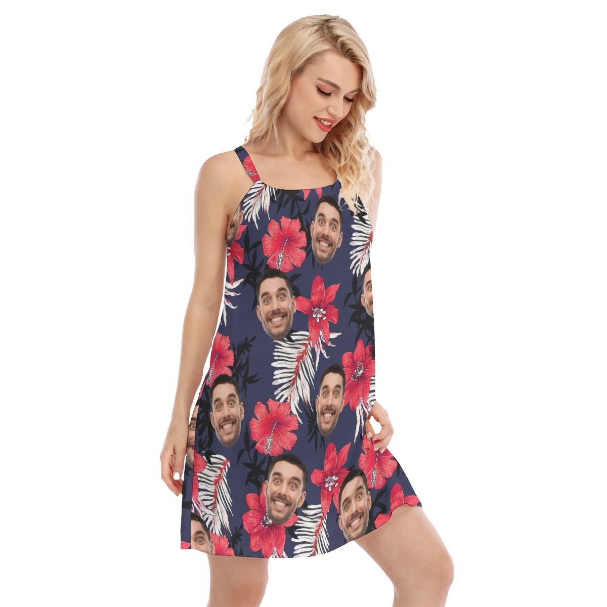 Hibicus Hawaiian Dress With Custom Face