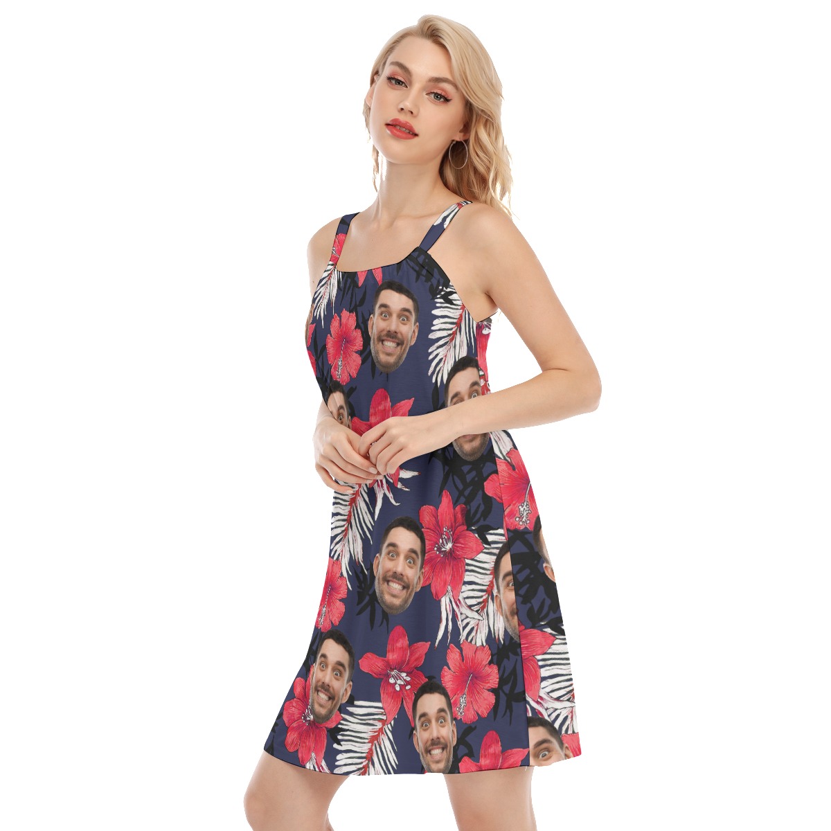 Hibicus Hawaiian Dress With Custom Face