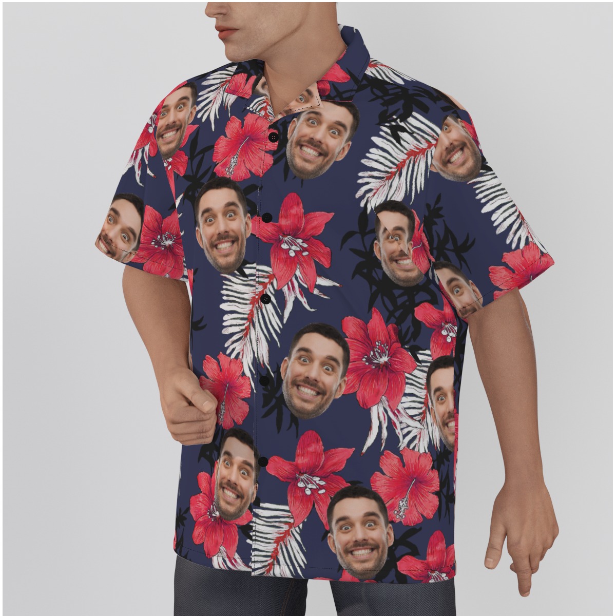 Hibicus Hawaiian Shirt With Custom Face