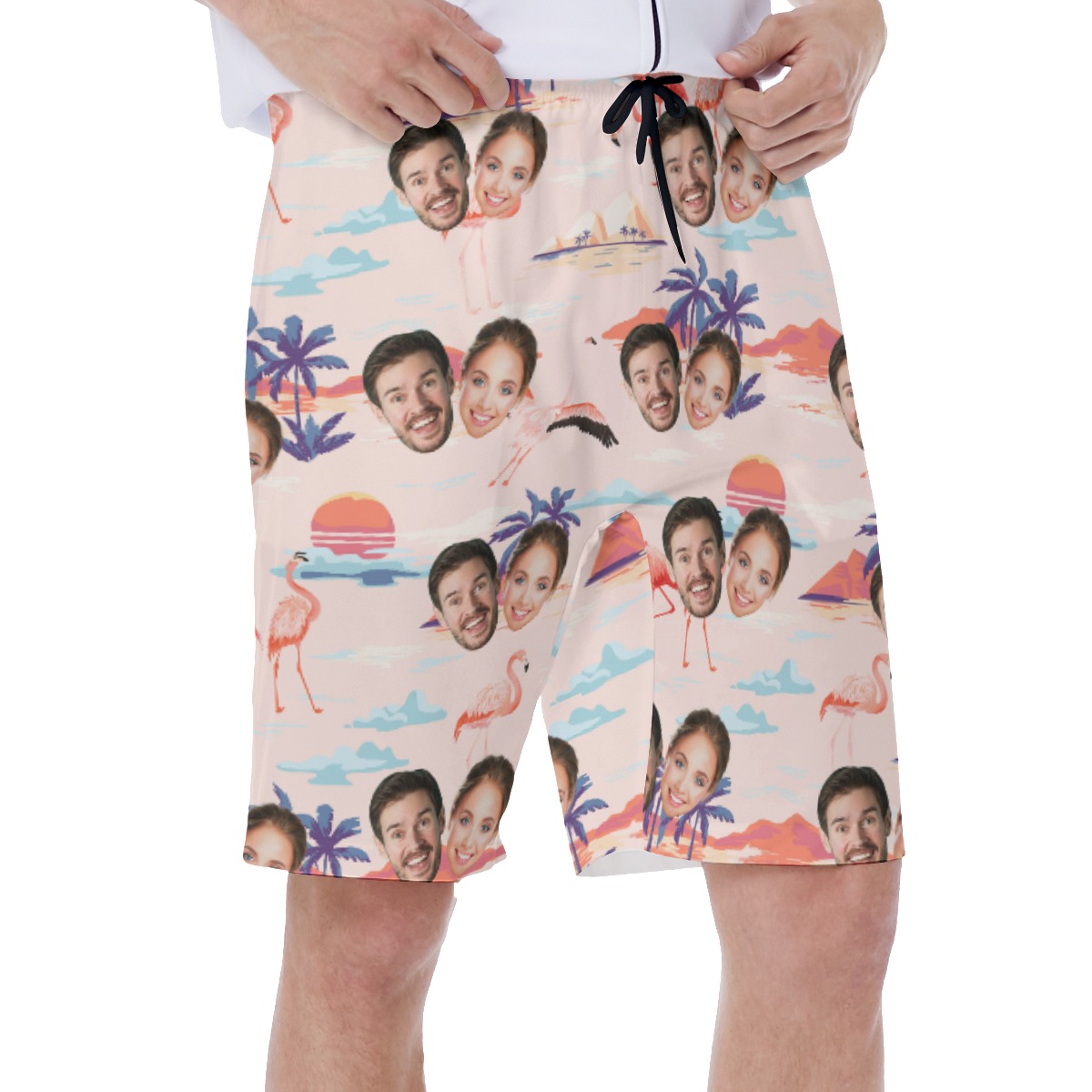 Couple Custom 2 Faces Men's Hawaiian Shorts