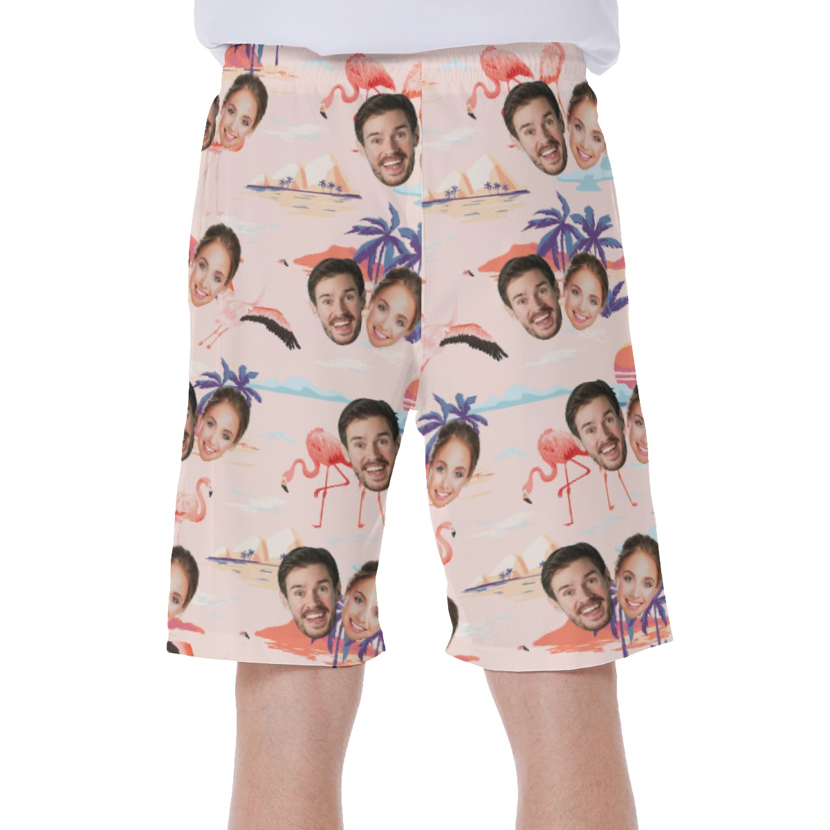 Couple Custom 2 Faces Men's Hawaiian Shorts