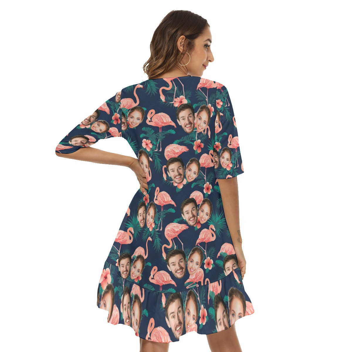 Flamingo Summer Dresses With Custom 2 Faces