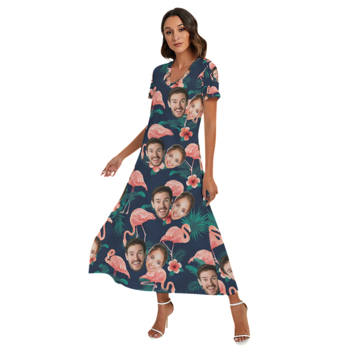 Flamingo Custom 2 Faces Hawaiian Dress For Women