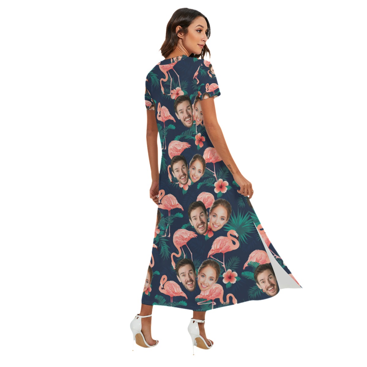 Flamingo Custom 2 Faces Hawaiian Dress For Women