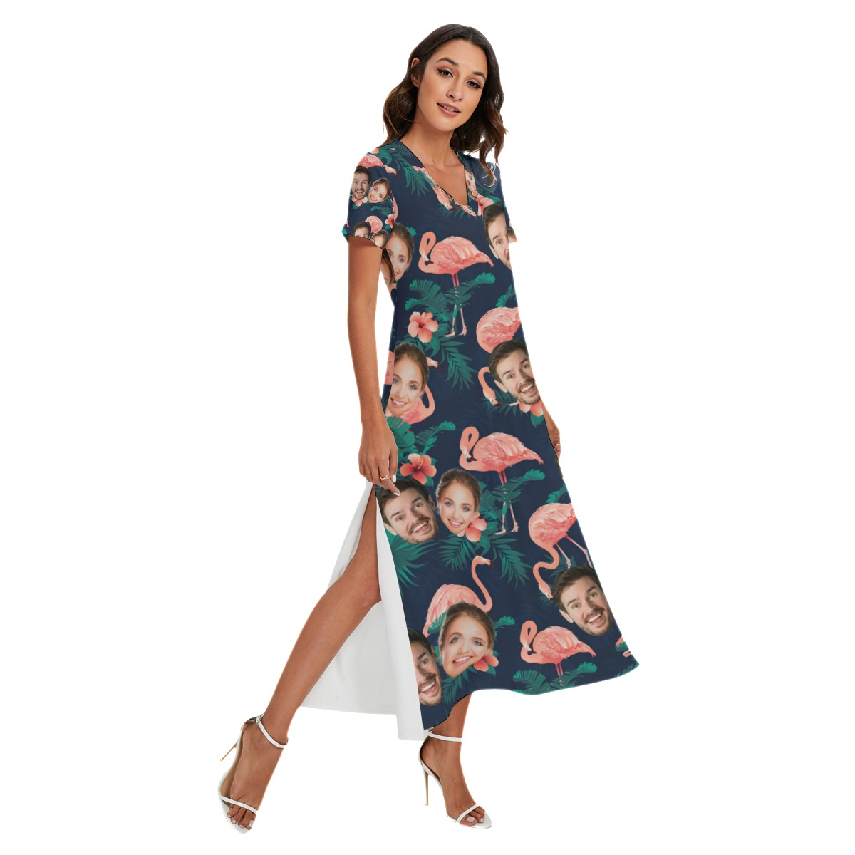 Flamingo Custom 2 Faces Hawaiian Dress For Women