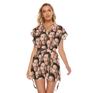Unique Custom Hawaiian Dress With Multiple Faces
