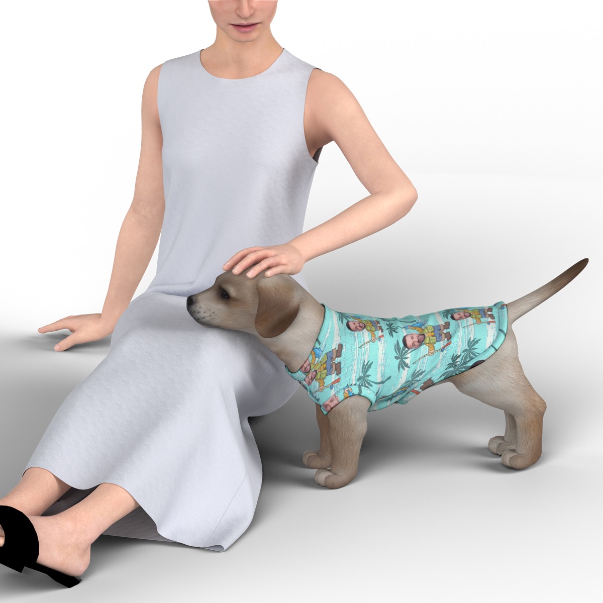 Funny Fishing Dog's Hawaiian Shirt With Face