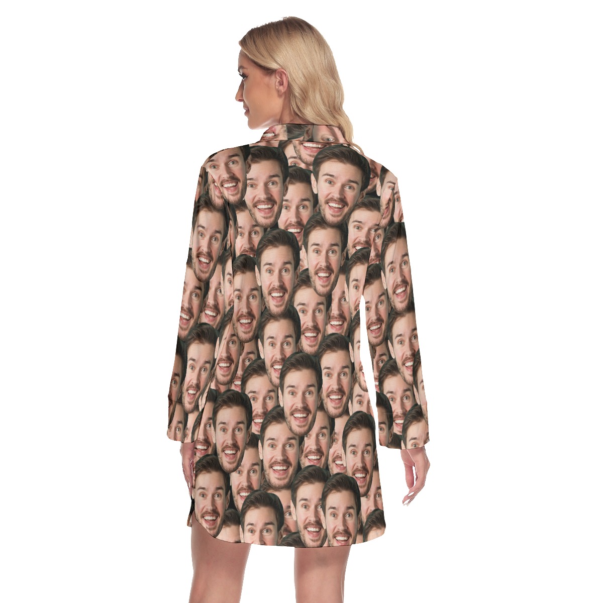 Cool Custom Multiple Faces Hawaiian Dress For Ladies