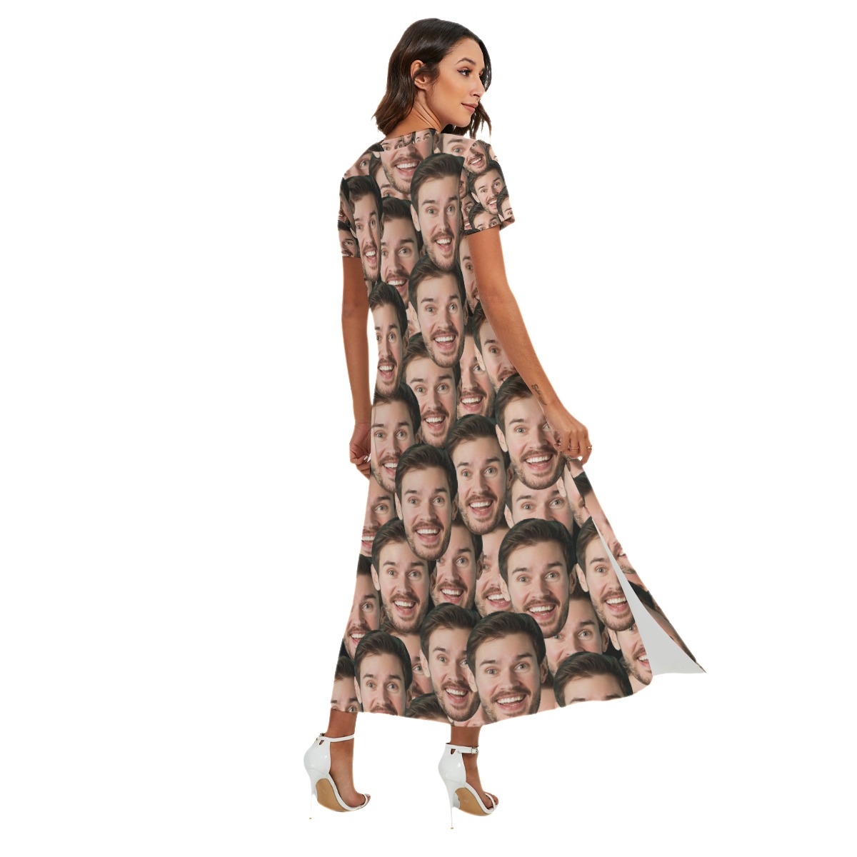 Funny Hawaiian Beach Dress With Multi Face