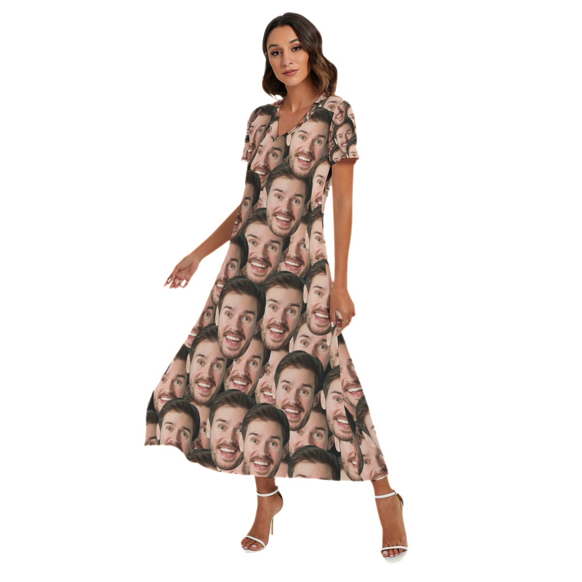 Funny Hawaiian Beach Dress With Multi Face