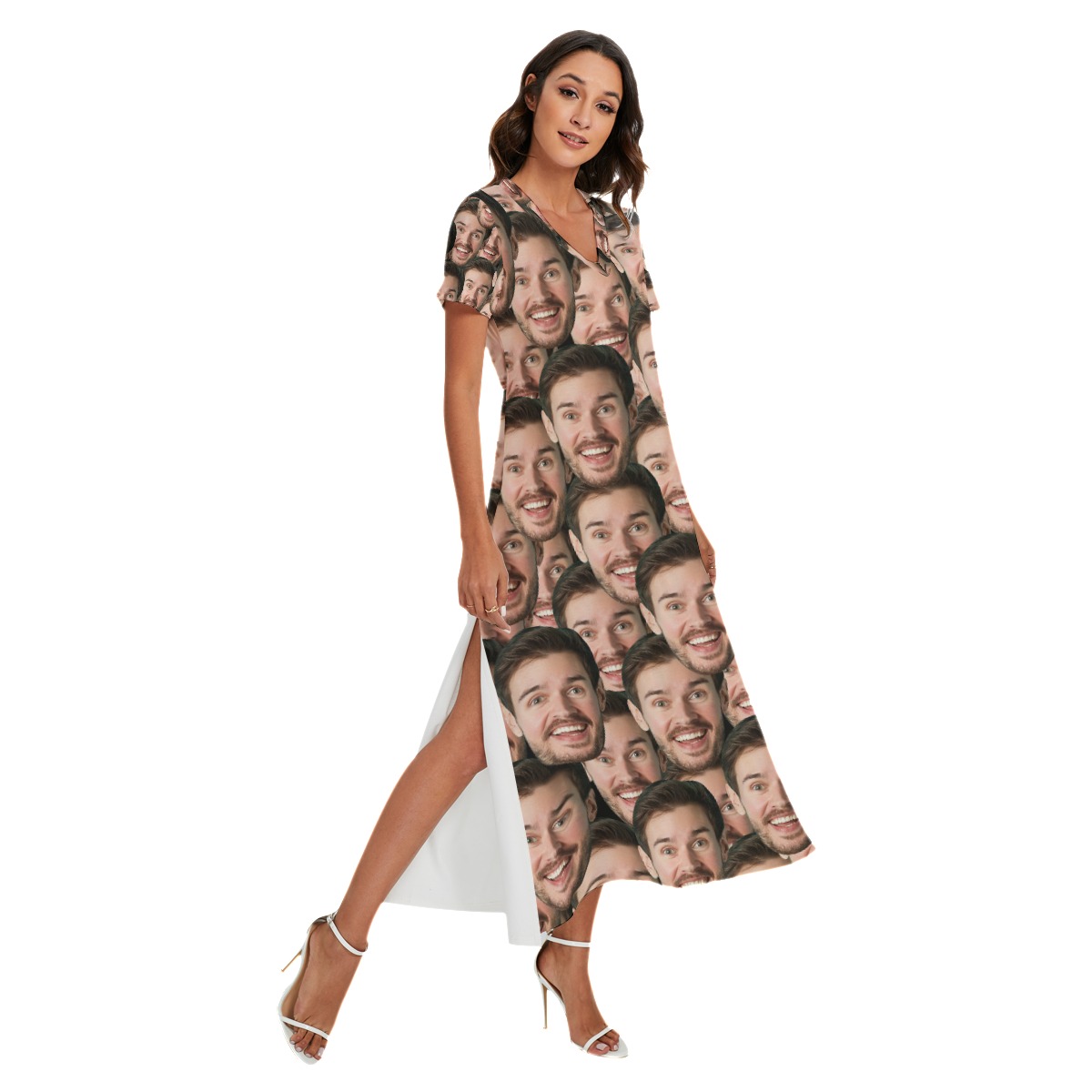 Funny Hawaiian Beach Dress With Multi Face