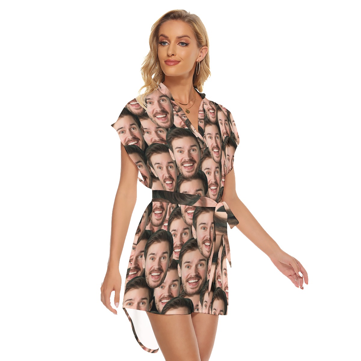 Unique Custom Hawaiian Dress With Multiple Faces