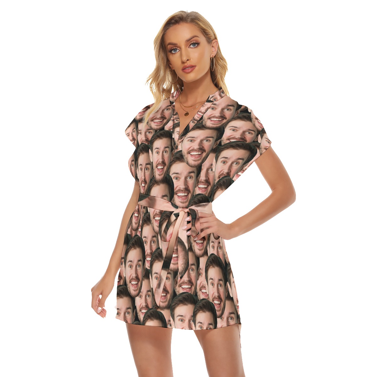 Unique Custom Hawaiian Dress With Multiple Faces