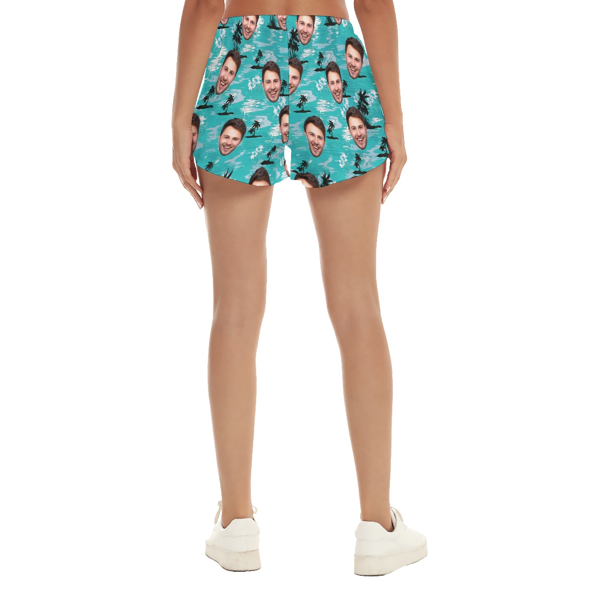 Cool Light Blue Custom Hawaiian Shorts With Photos