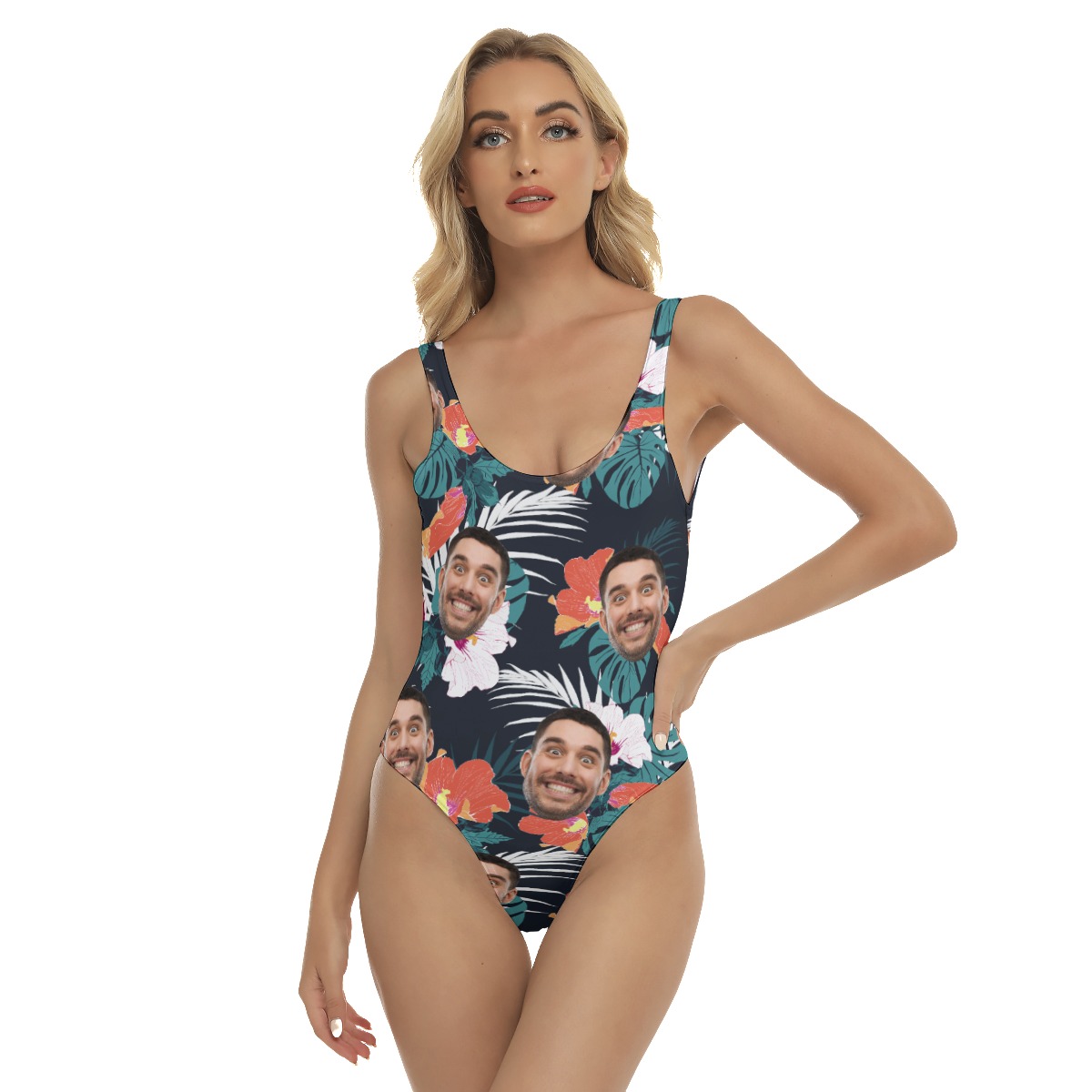 Custom Face Funny Hawaiian Swimsuit For Women - variant image 1