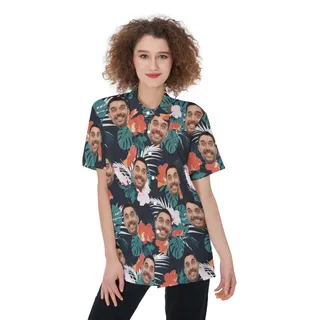 Custom Face Aloha Shirt For Women