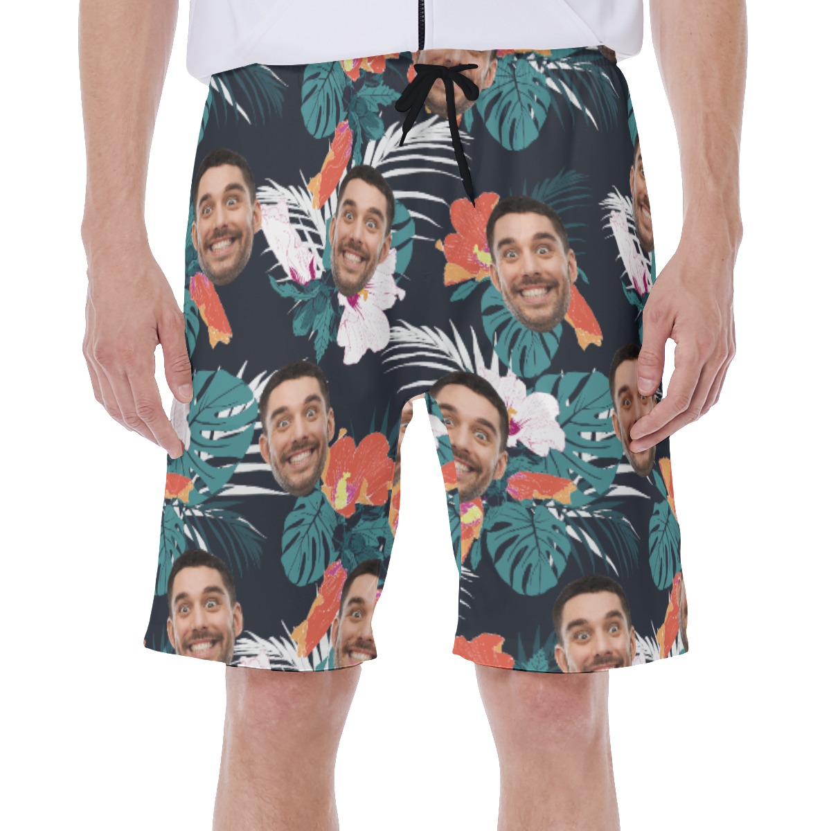Men's Tropical Personalized Swim Trunks With Custom Face - variant image 1