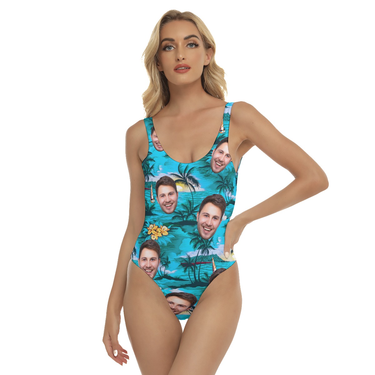 Custom Multi Face Beach Swimsuit For Women - variant image 1