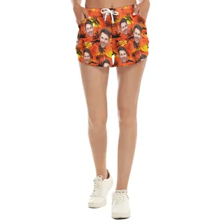 Sunset Beach Hawaiian Shorts With Custom Face