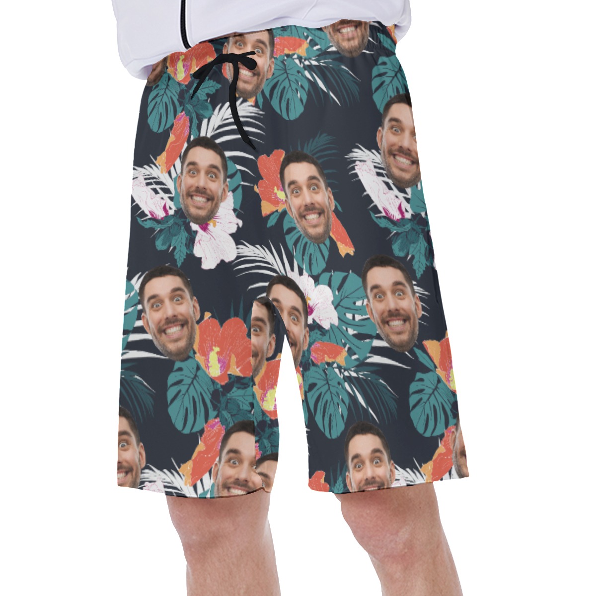 Men's Tropical Personalized Swim Trunks With Custom Face