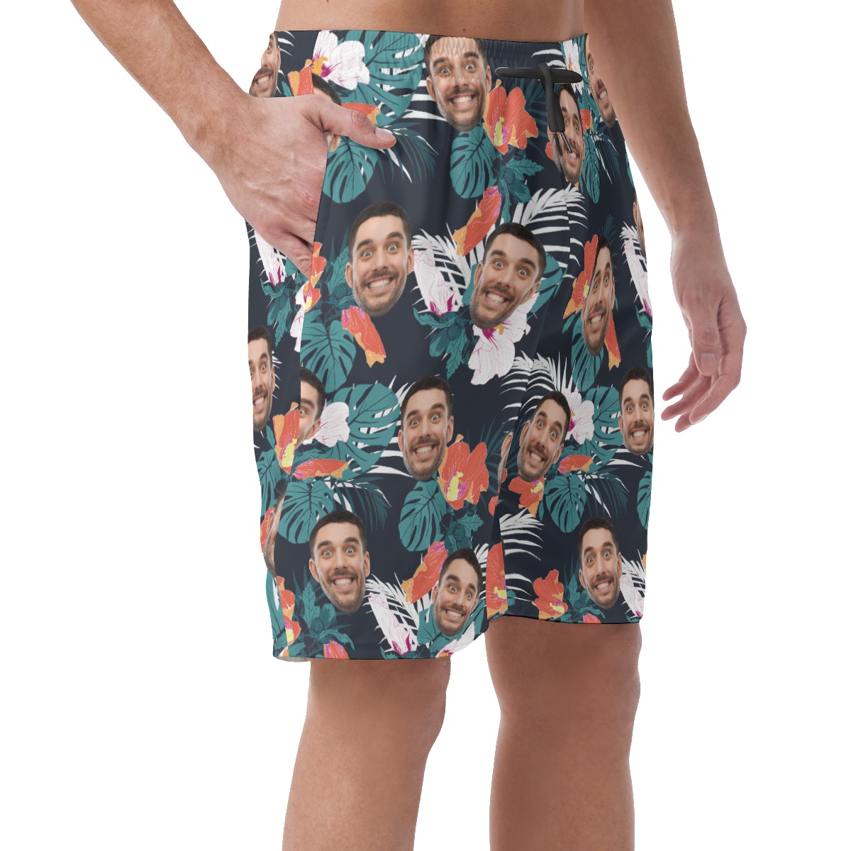 Men's Hawaiian Beach Shorts With Faces Custom