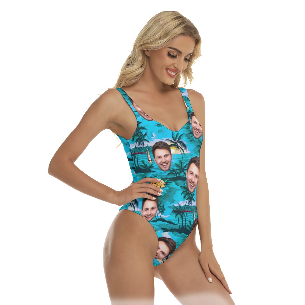 Custom Multi Face Beach Swimsuit For Women
