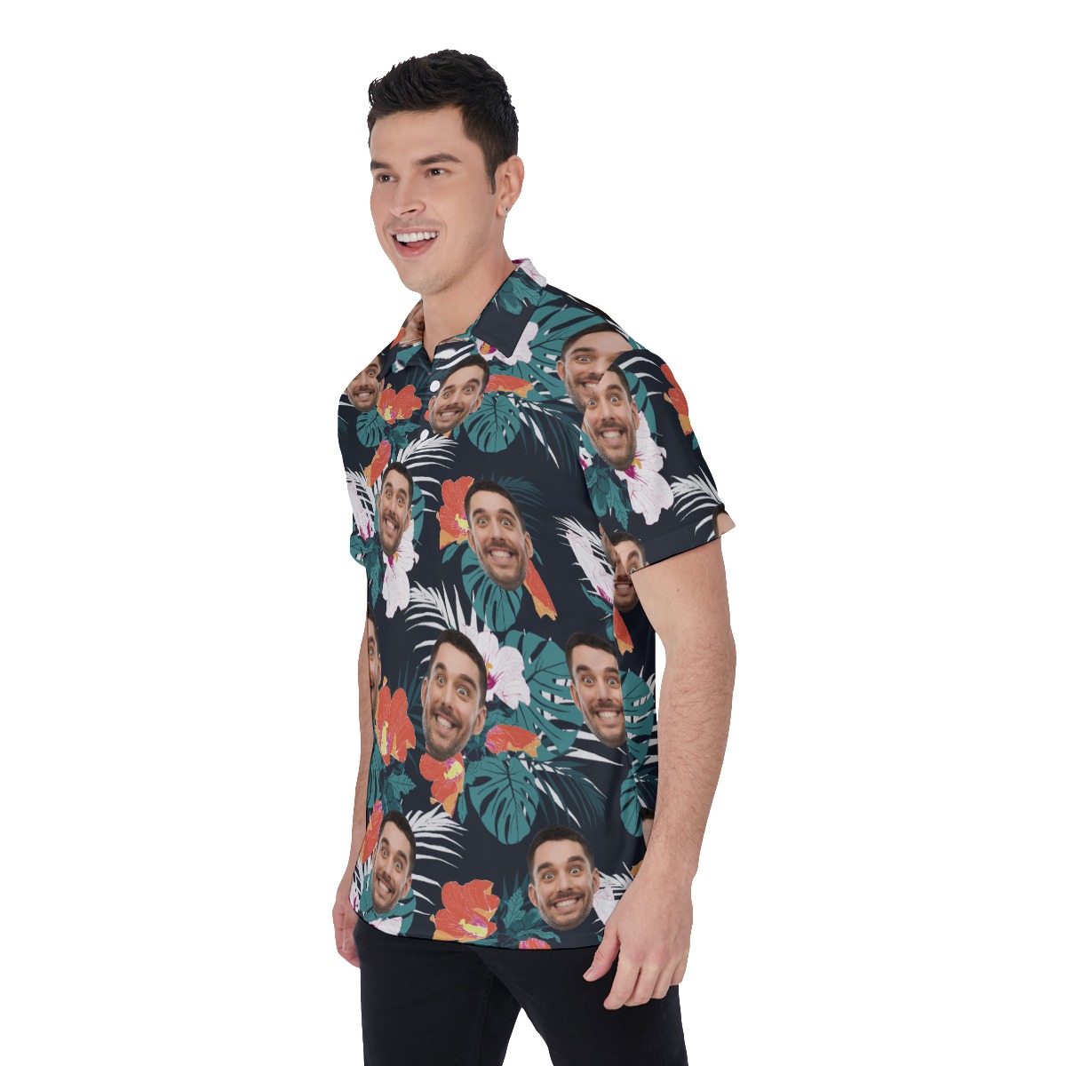 Men's Hawaiian Polo Shirt With Face For Men