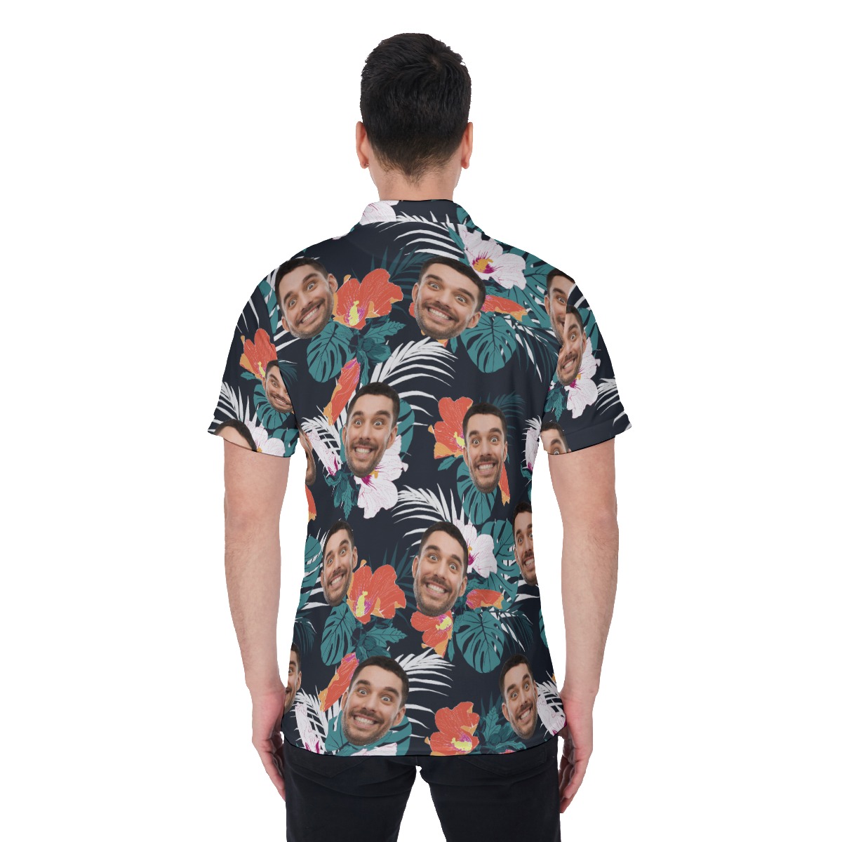 Men's Hawaiian Polo Shirt With Face For Men
