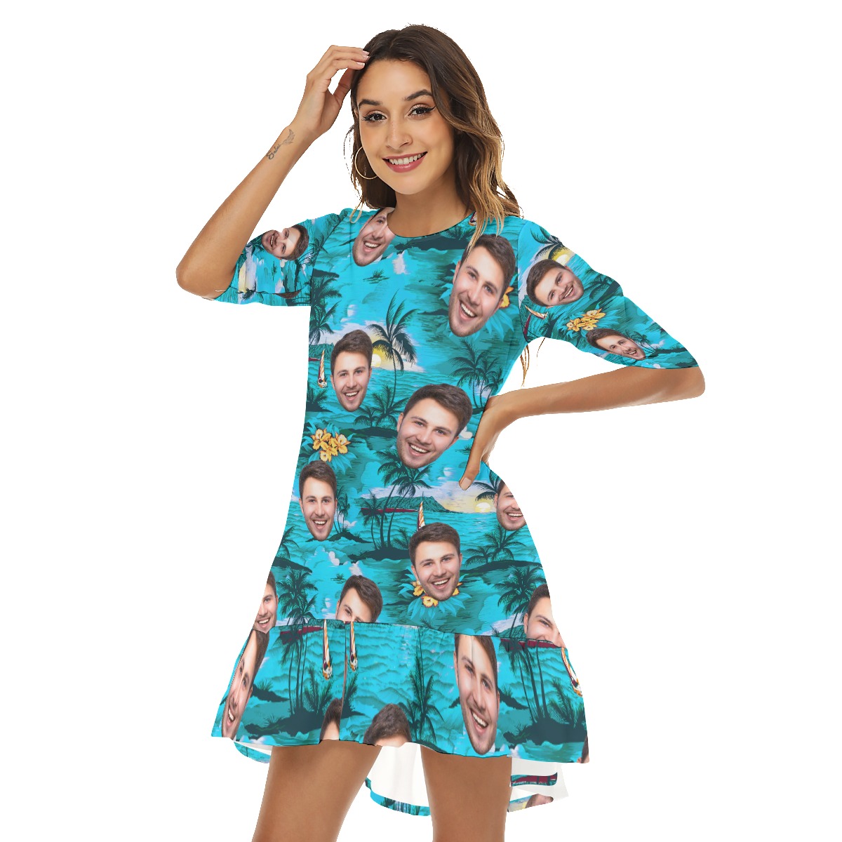 Custom Multi Face Beach Dress For Women