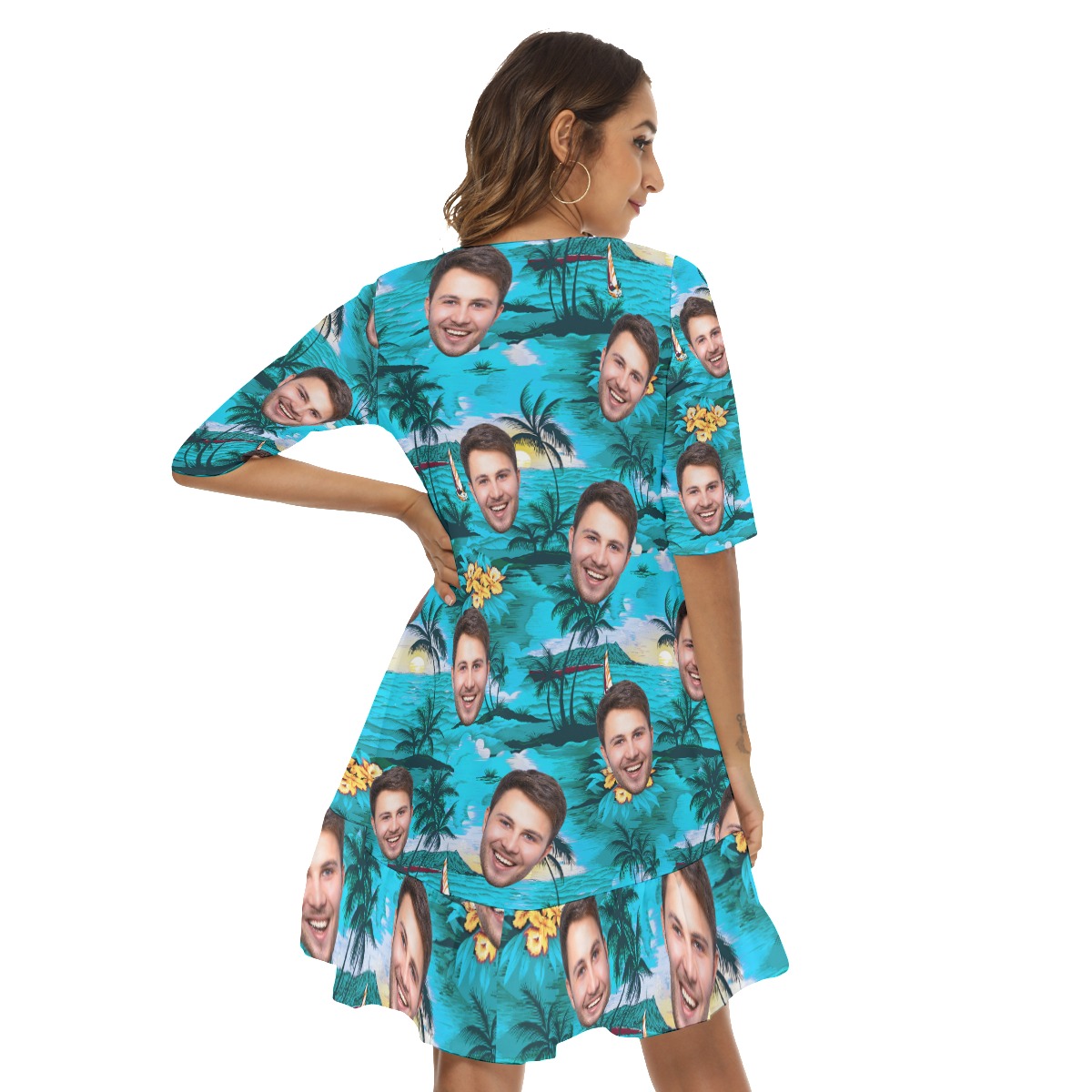 Custom Multi Face Beach Dress For Women