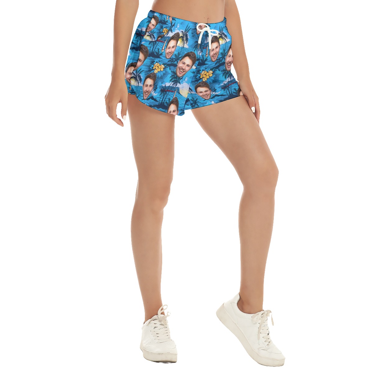 Legend Pacific Blue Women's Shorts With Custom Face