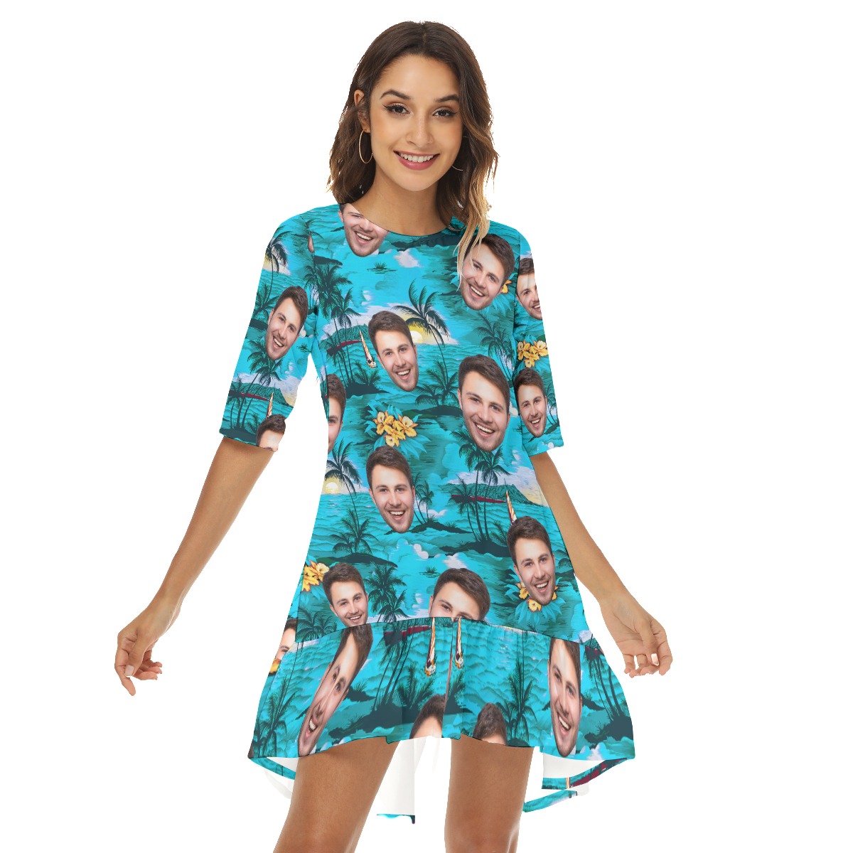 Custom Multi Face Beach Dress For Women