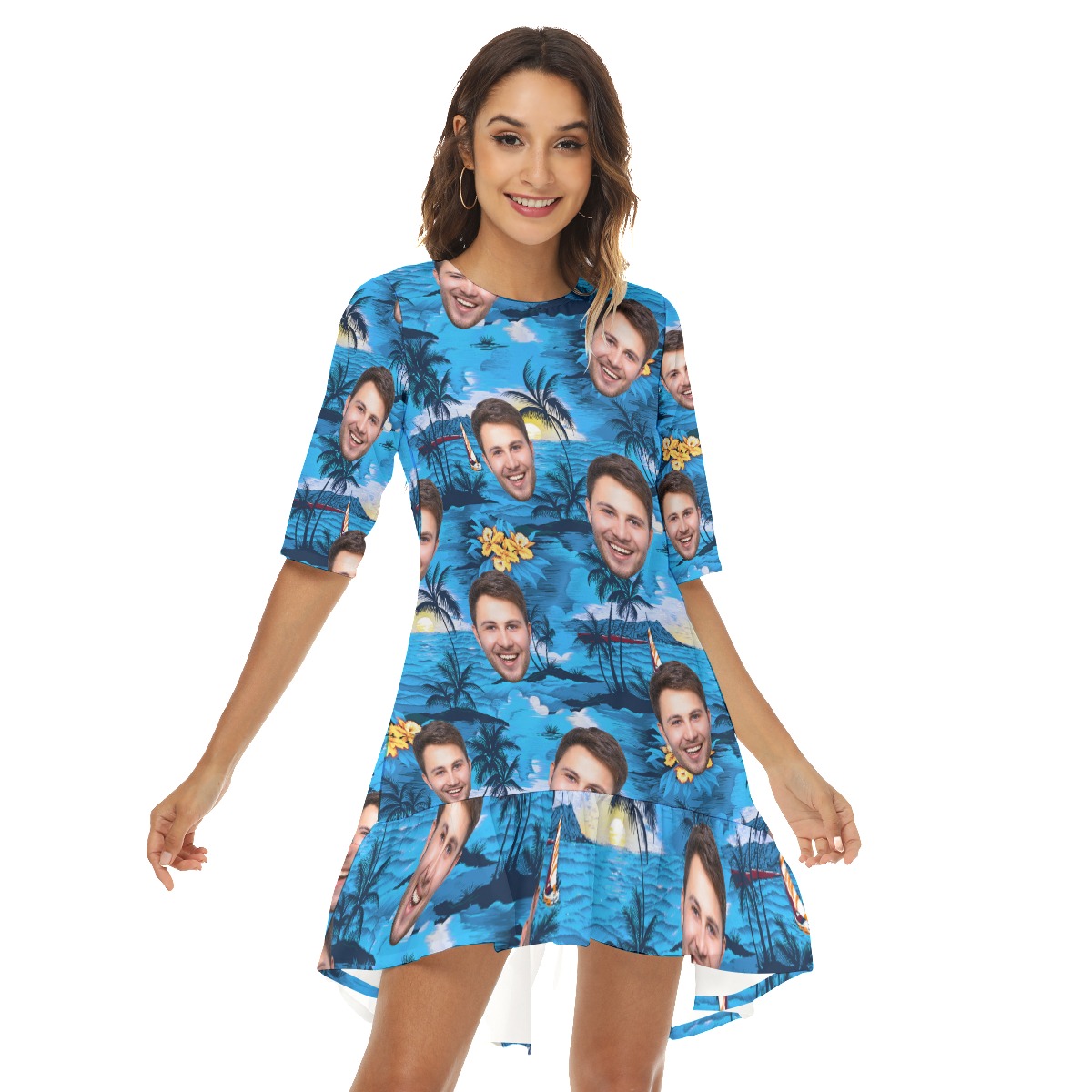 Pacific Legend Blue Dress With Custom Face