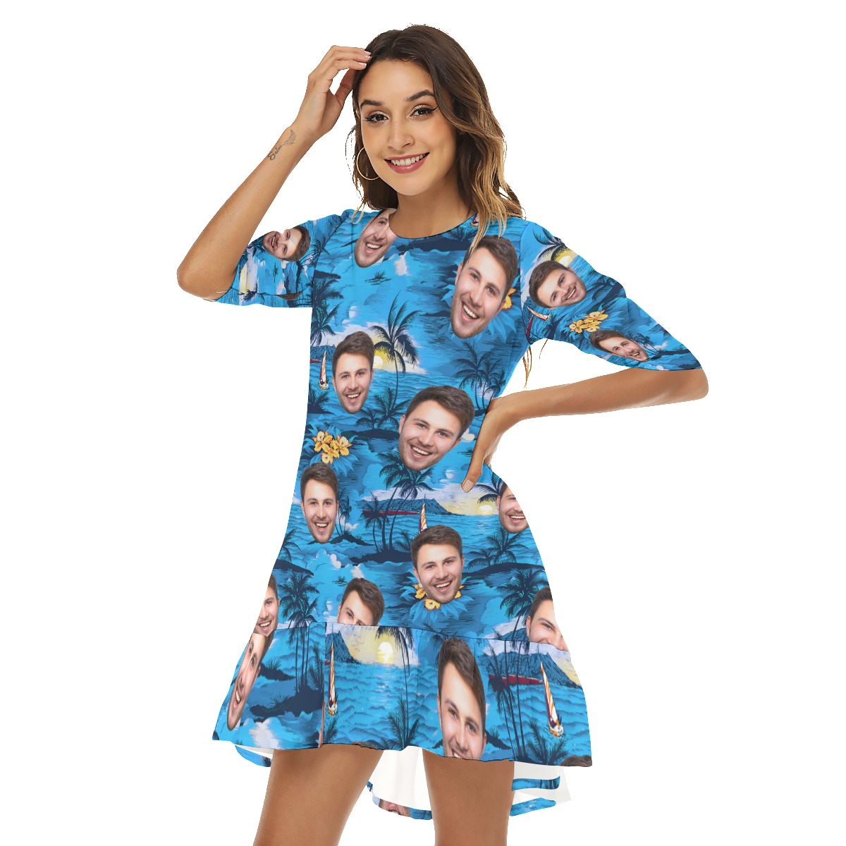 Pacific Legend Blue Dress With Custom Face