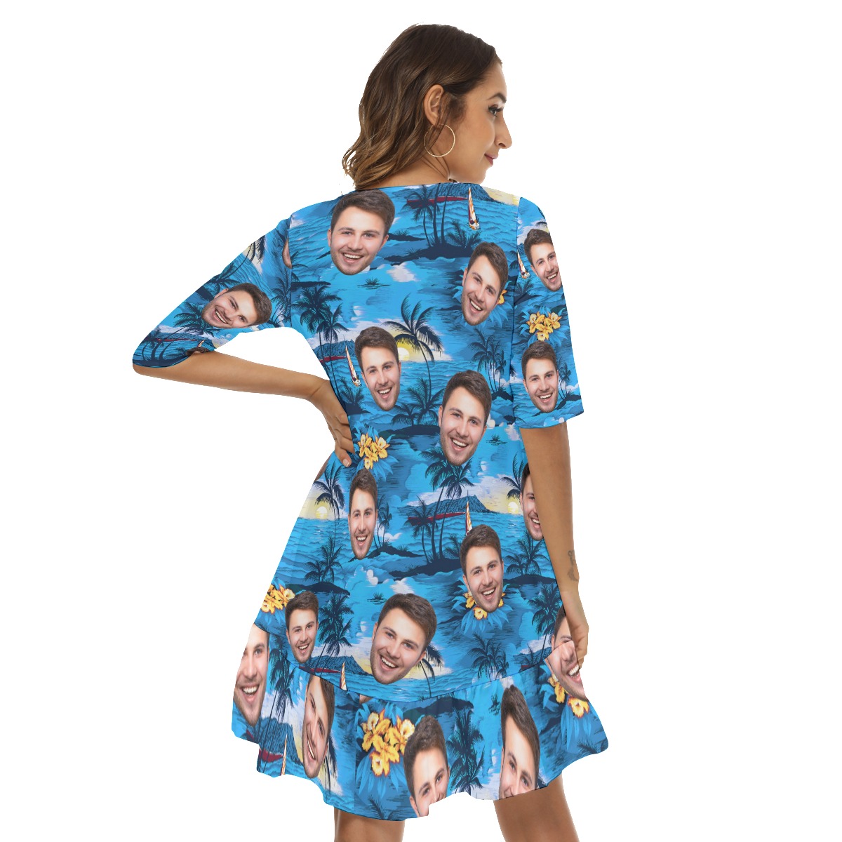Pacific Legend Blue Dress With Custom Face