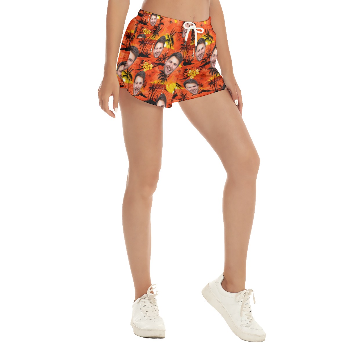 Sunset Beach Hawaiian Shorts With Custom Face