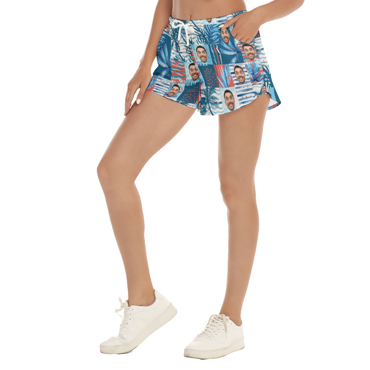 Funny Custom Face Women's Hawaiian Summer Beach Shorts