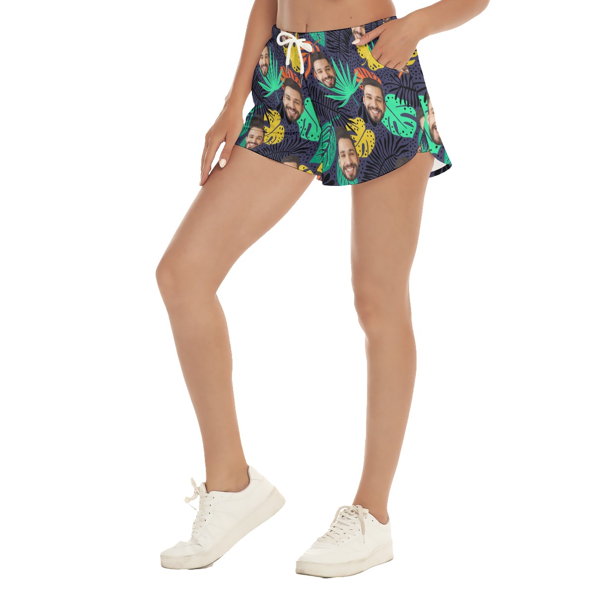 Custom Face Tropical Hawaiian Shorts For Women