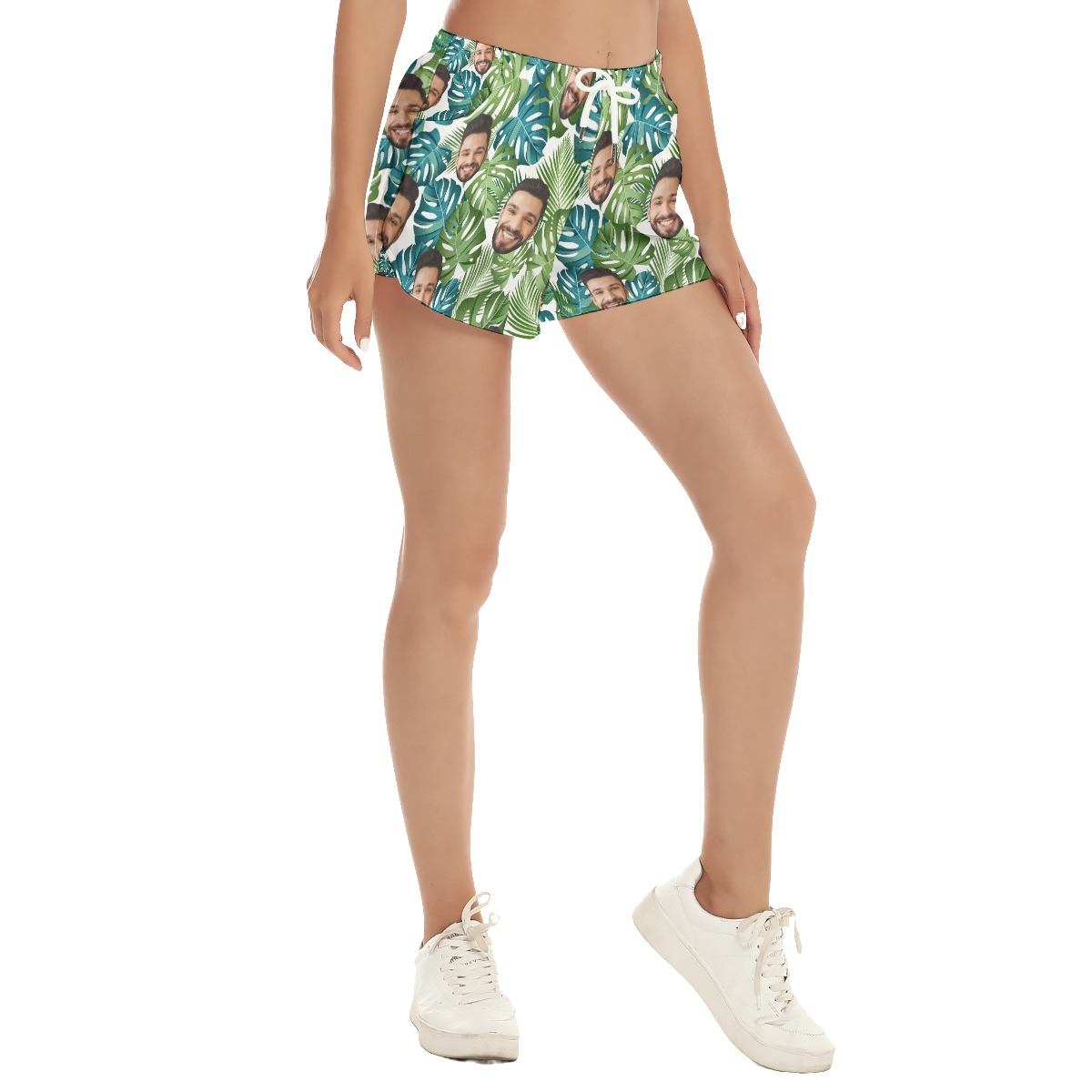 Unique Hawaiian Print Women's Shorts With Custom Face