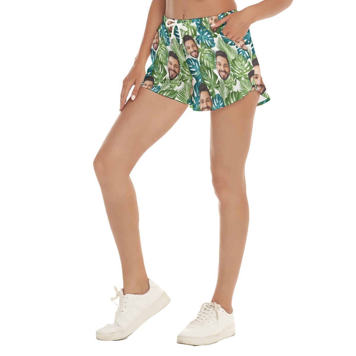 Unique Hawaiian Print Women's Shorts With Custom Face