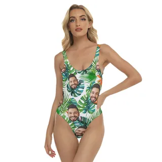 Custom Face Floral Women Swimsuit