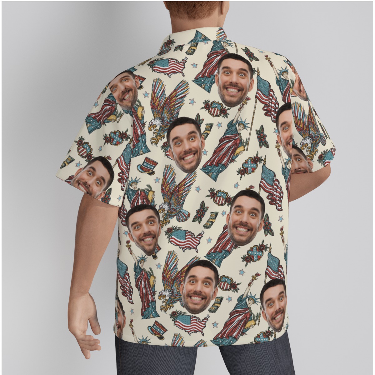 American Statue Of Liberty Custom Face Hawaiian Shirt