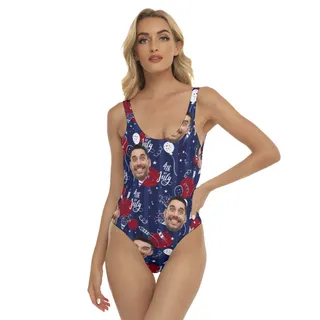 Customized 4th Of July Hawaiian Swimsuit With Face