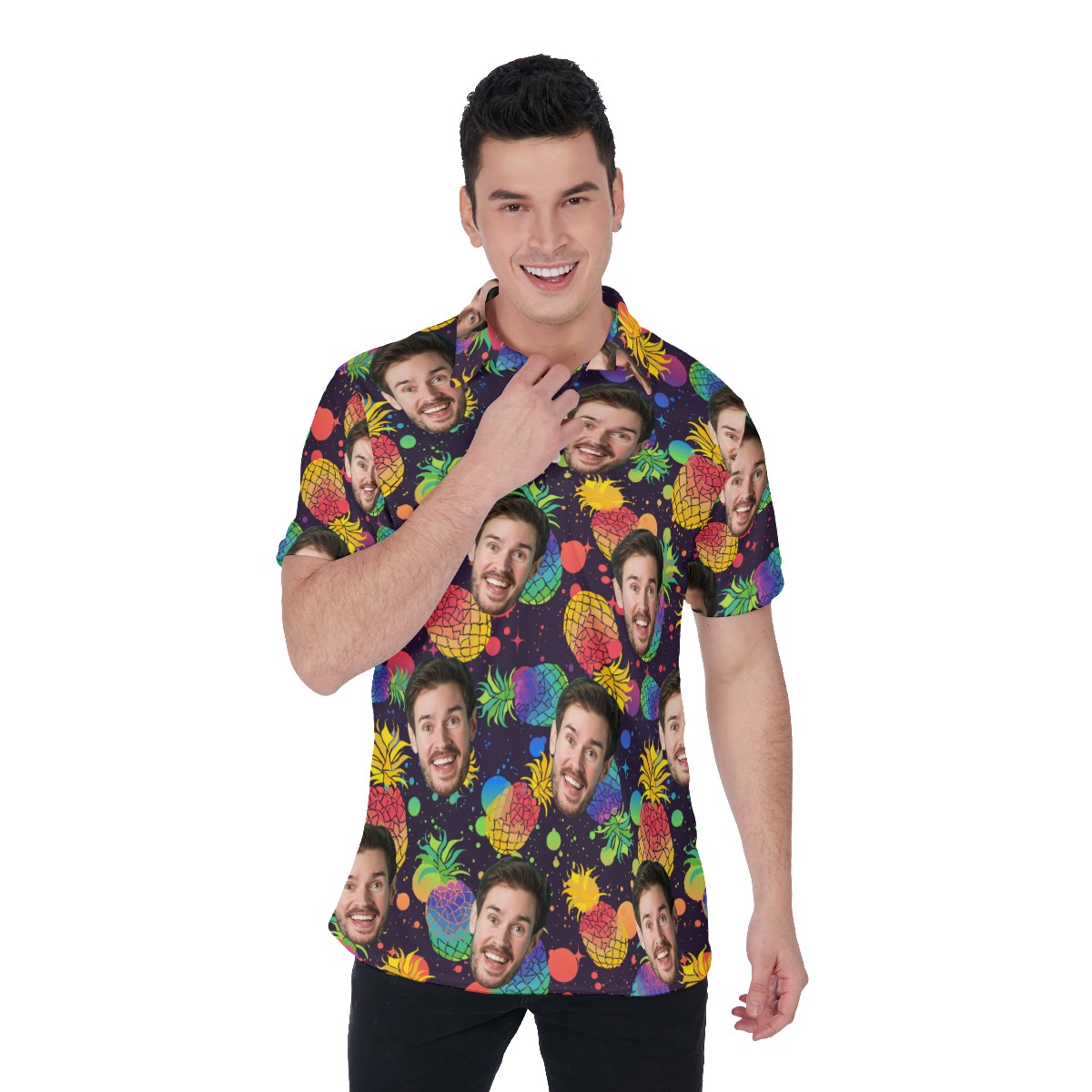 LGBT Community Pineapple Polo Shirt With Face - variant image 1