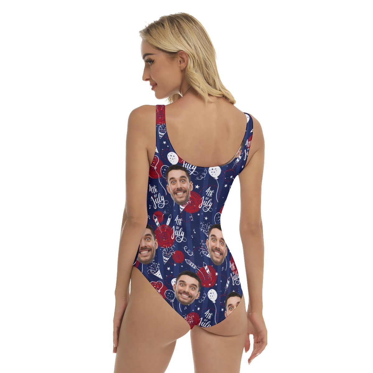 Customized 4th Of July Hawaiian Swimsuit With Face