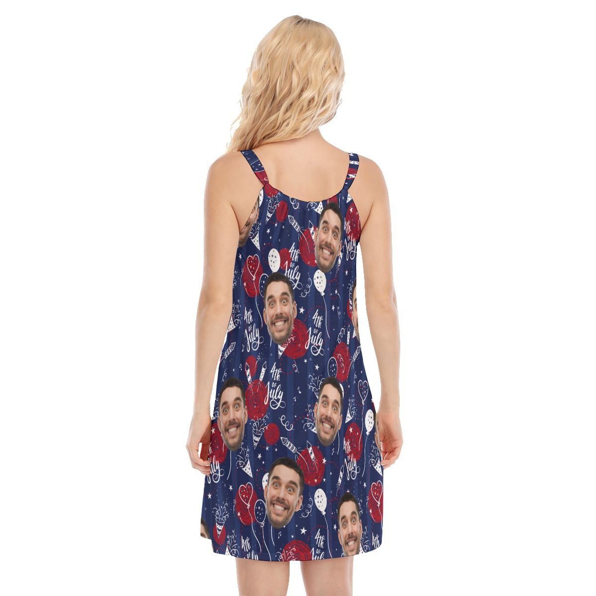 Custom Face 4th Of July Aloha Cami Dress For Women