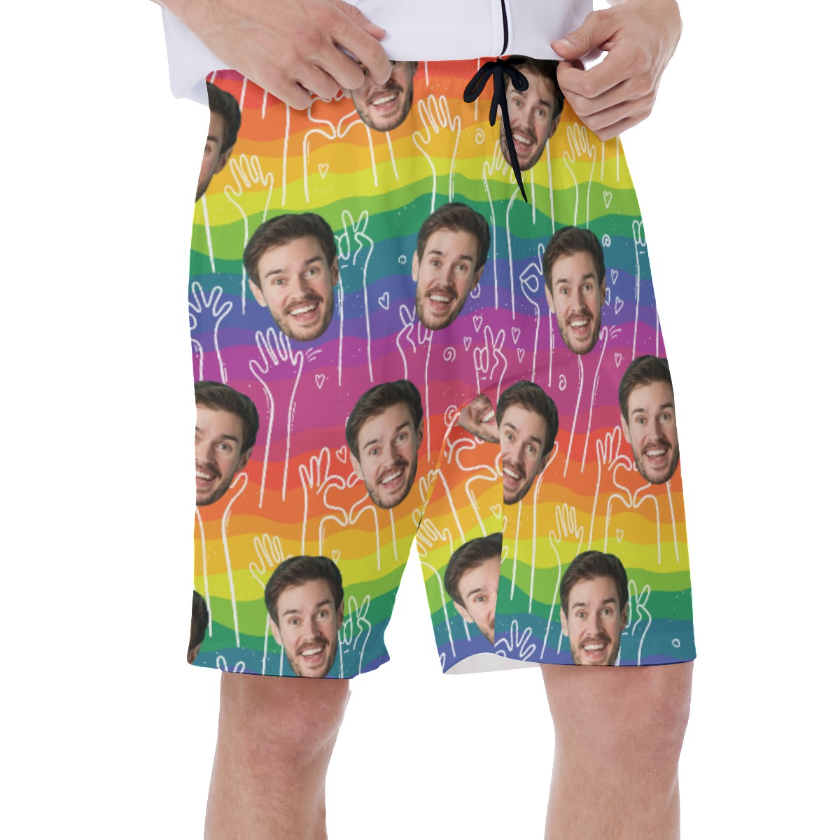 Custom Face Pride Flags Hawaiian Shorts