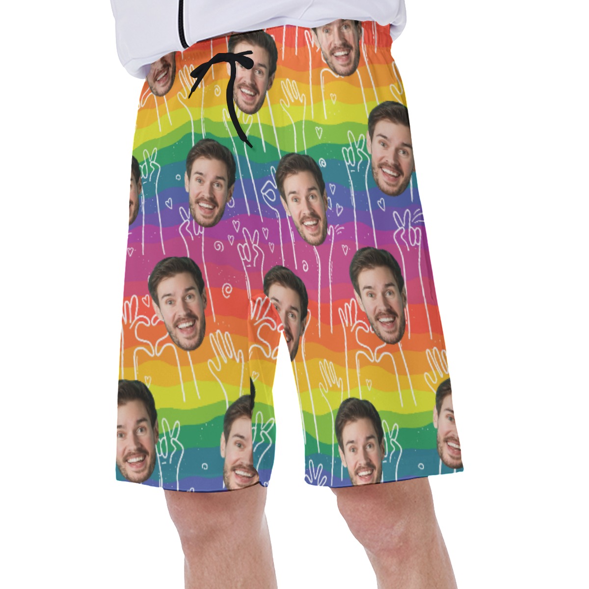Custom Face Pride Flags Hawaiian Shorts