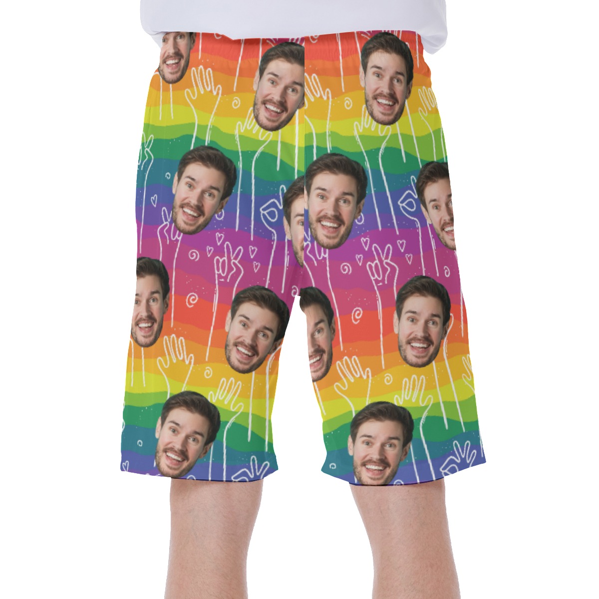 Custom Face Pride Flags Hawaiian Shorts